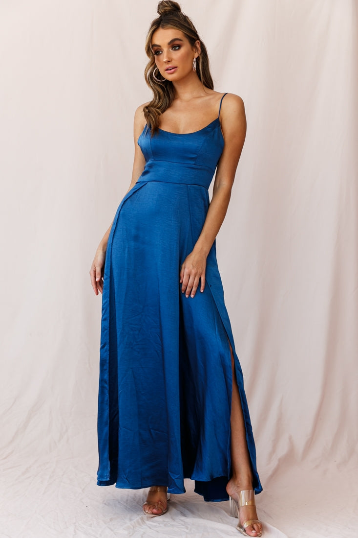 Joanne Empire Waist Maxi Dress Navy by Selfie Leslie
