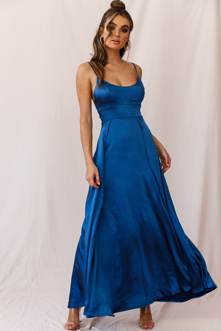Joanne Empire Waist Maxi Dress Navy by Selfie Leslie