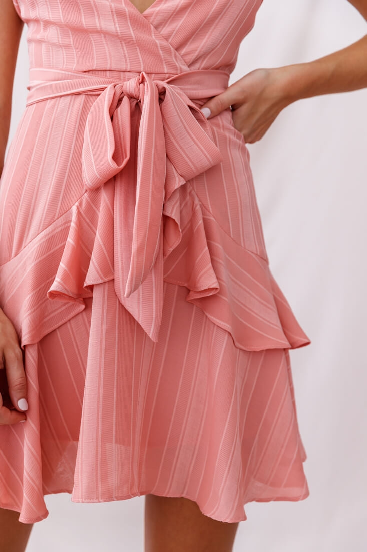 Kerry Layered Ruffle Cami Strap Dress Blush by Selfie Leslie