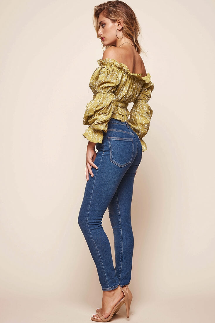 Taryn Bardot Top Lime by Selfie Leslie