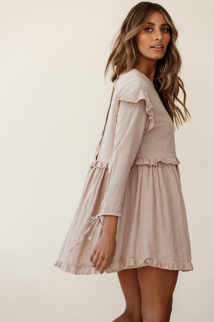 Marion Long Sleeve Shift Dress Mocha by Selfie Leslie