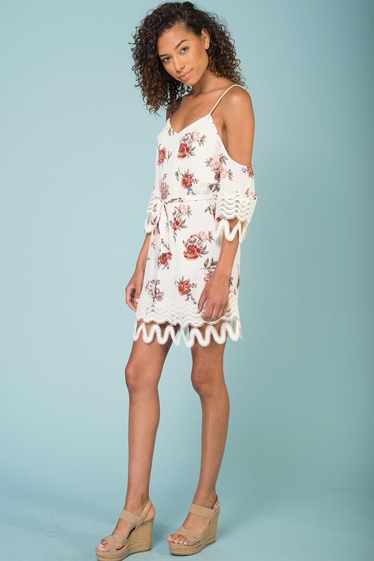 Jocelyn Cold Shoulder Dress White by Selfie Leslie