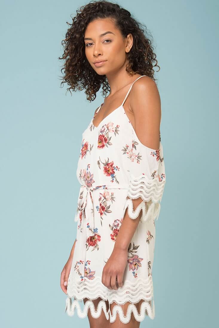 Jocelyn Cold Shoulder Dress White by Selfie Leslie
