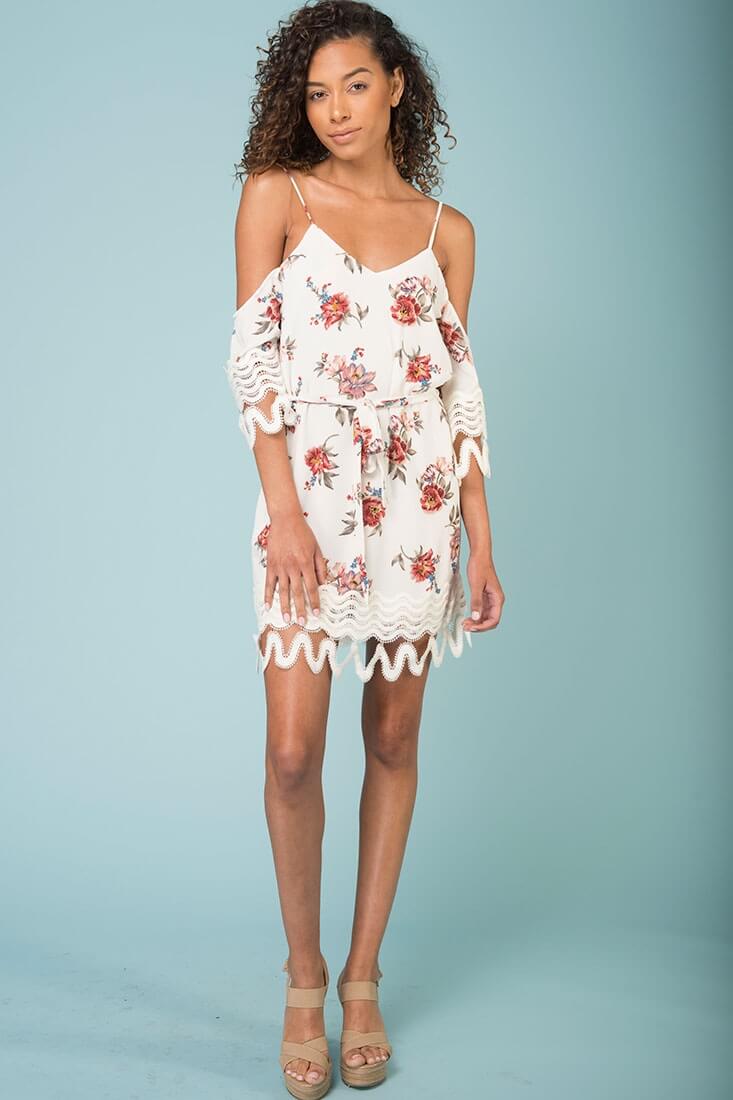 Jocelyn Cold Shoulder Dress White by Selfie Leslie
