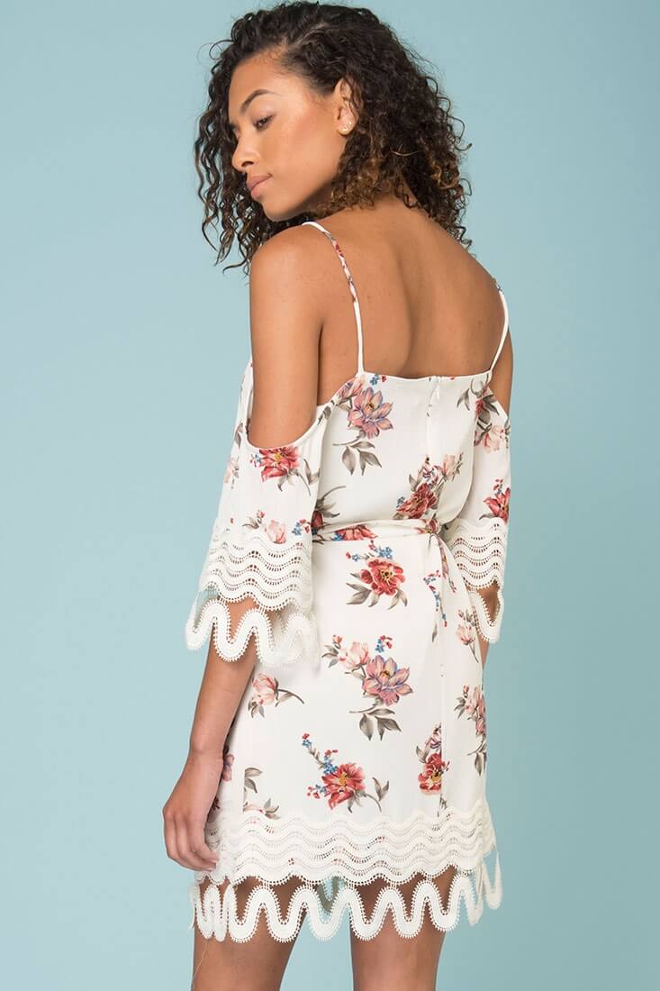 Jocelyn Cold Shoulder Dress White by Selfie Leslie