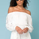 Eliana Off The Shoulder Lace Sleeve Romper White