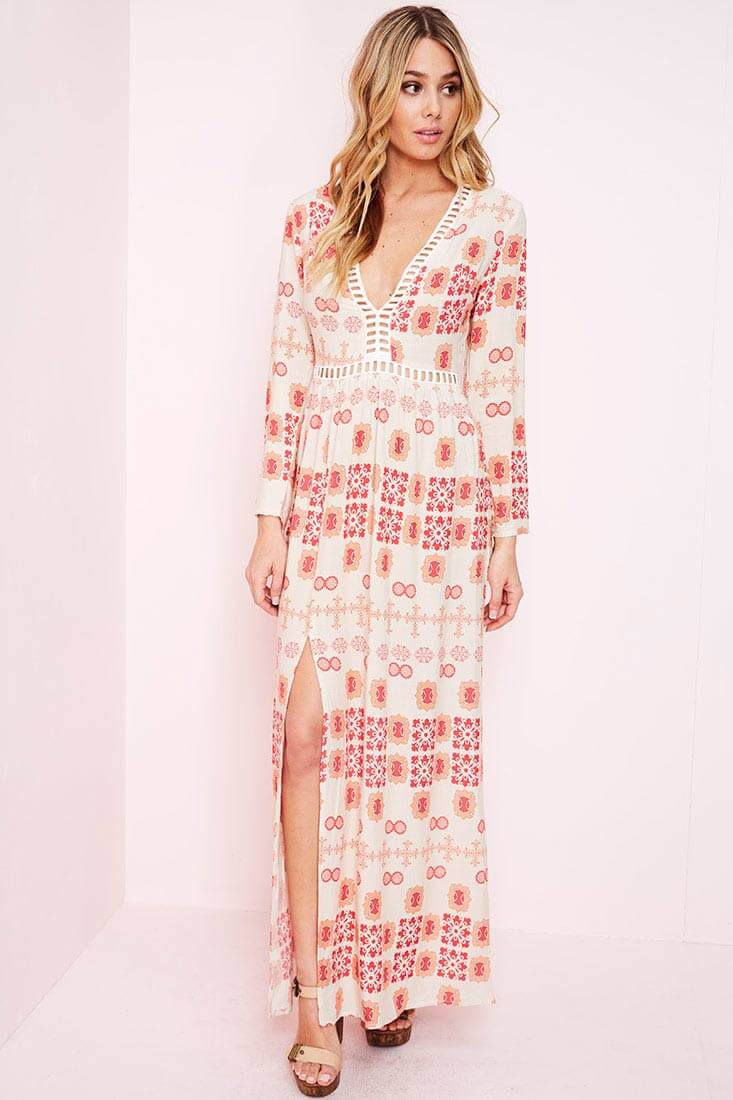 Avery Casual Maxi Dress Red Print by Selfie Leslie