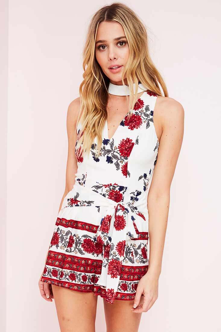 Ara Choker Romper Red by Selfie Leslie