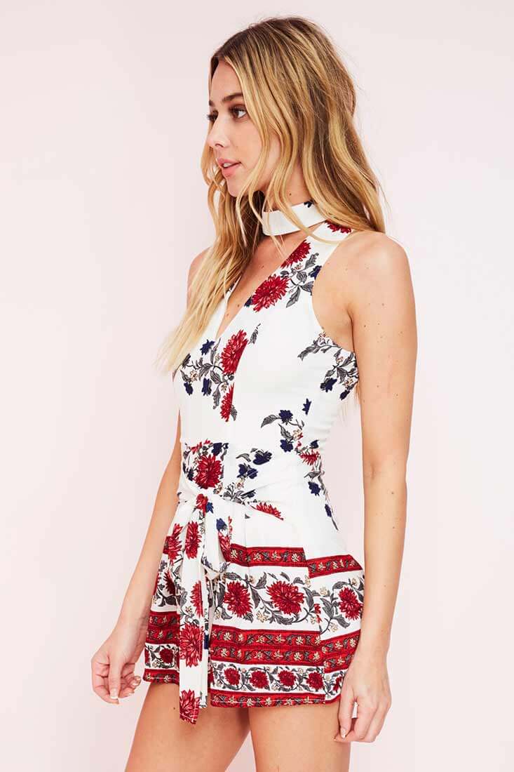 Ara Choker Romper Red by Selfie Leslie