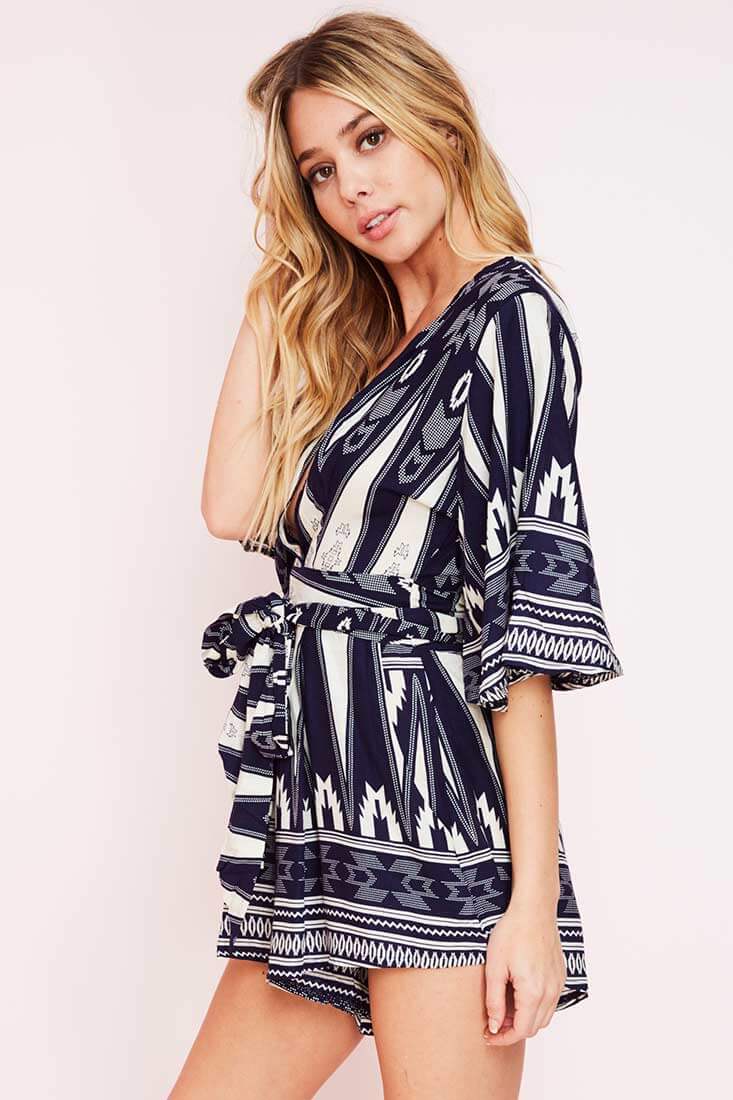 Ahava Casual Weekend Romper Navy Print by Selfie Leslie