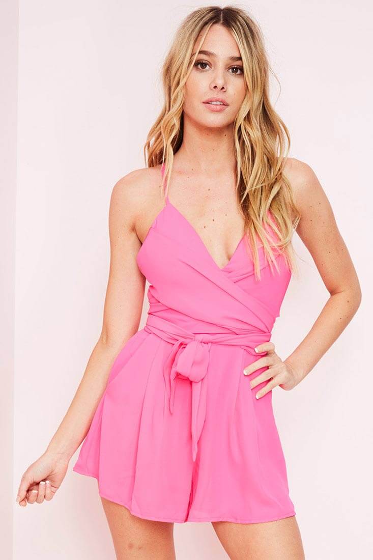 Xzander Dressy Romper Hot Pink by Selfie Leslie