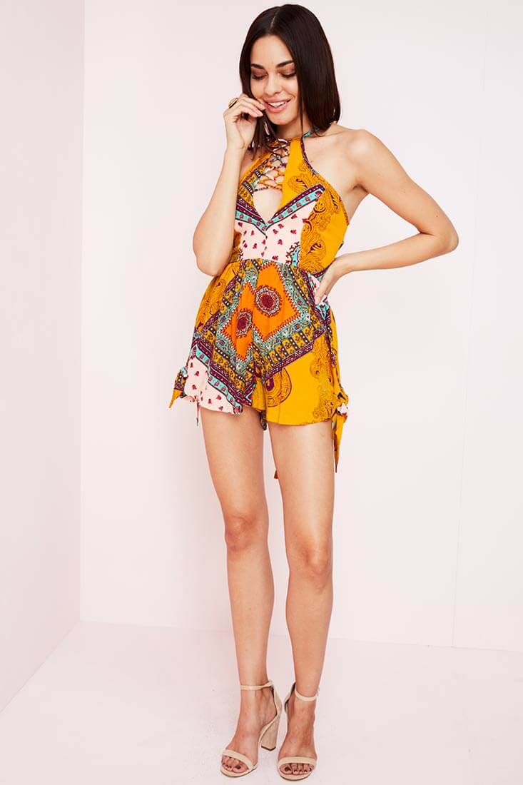 Milou Havana Romper Orange Print by Selfie Leslie