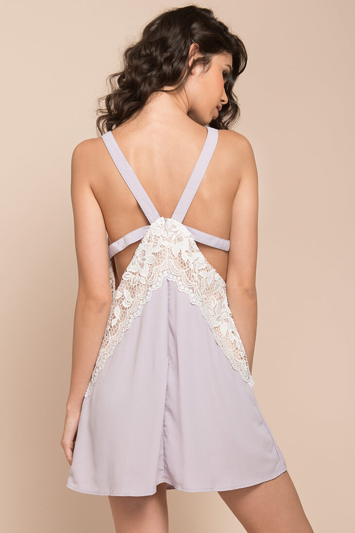 Lauren Lace Details Dress Lilac by Selfie Leslie