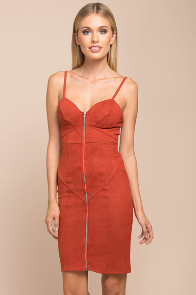 Reigh Exposed Zipper Dress Red– Selfie Leslie