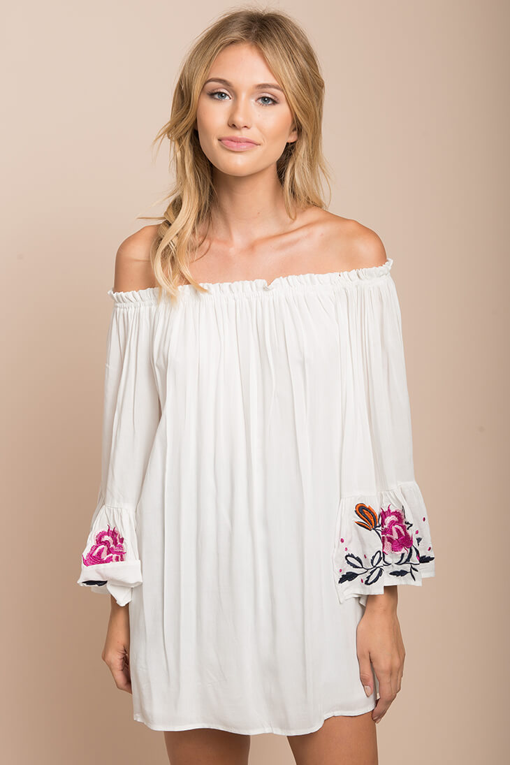 Chella Throwback Floral Tunic White by Selfie Leslie