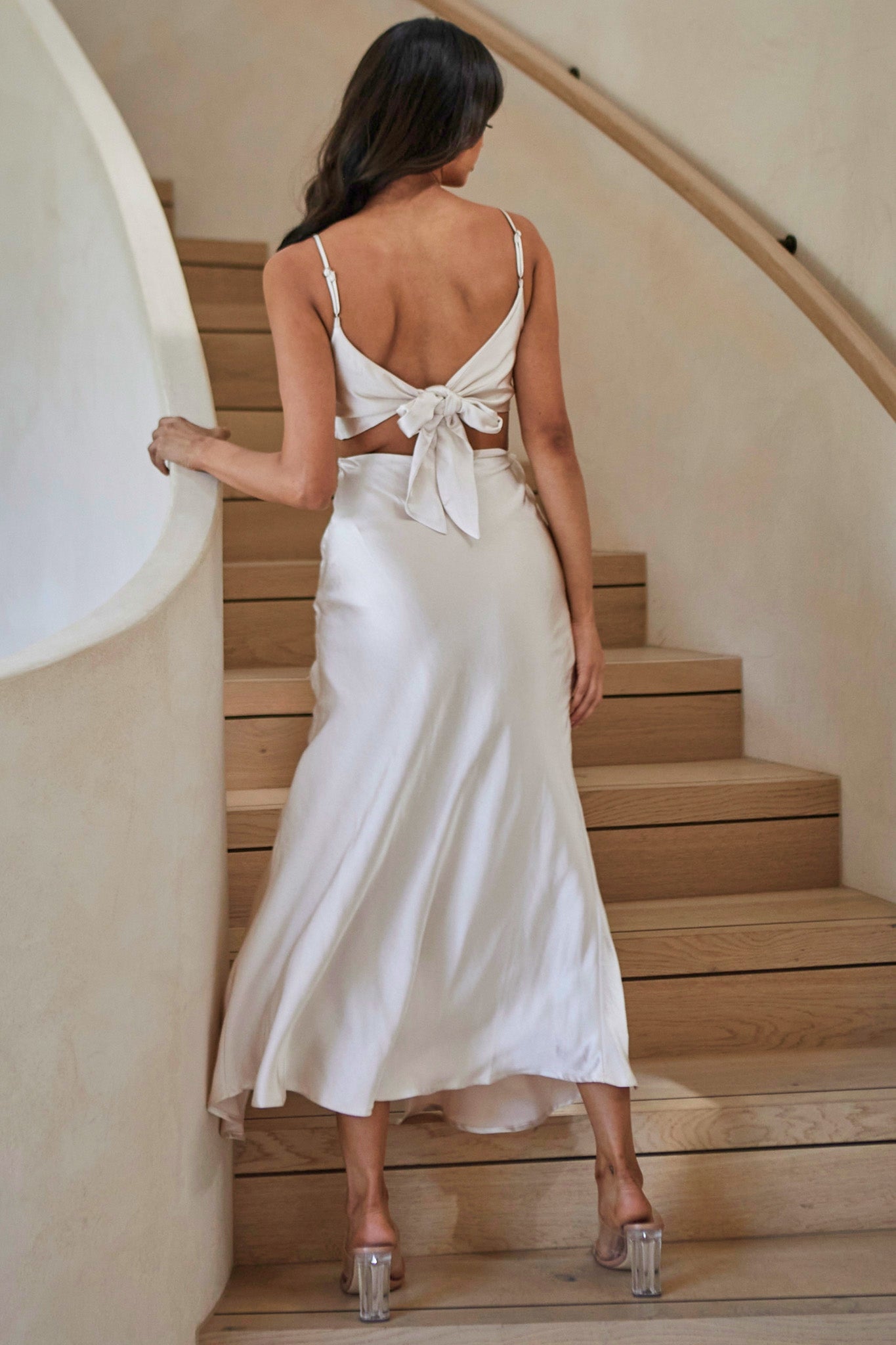 knee length dresses for ladies Rose Cami Strap Maxi Dress with Tie Back Detail main image 1