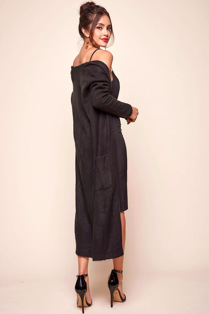 Brookhaven Cafe Long Sleeved Cardigan Black by Selfie Leslie