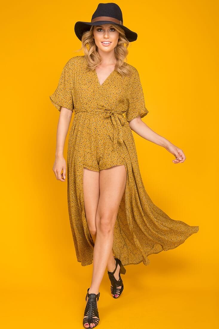 Genesis Cute Maxi Romper Mustard by Selfie Leslie