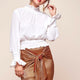 Nicole Cropped Puffy Top White