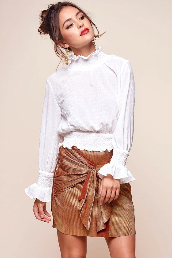Nicole Cropped Puffy Top White by Selfie Leslie