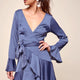 Khandi Peek-a-Boo Back Wrap Dress Midnight Blue
