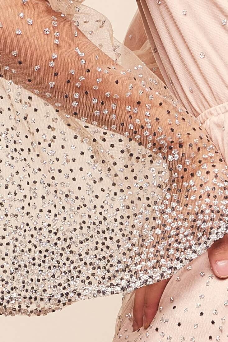 Angelica Shimmery Wrap Illusion Dressy Romper by Selfie Leslie