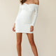Irina Off-Shoulder Long Sleeve Wrap Dress White