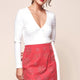 Mari Astrology Embellishment Mini Skirt Red