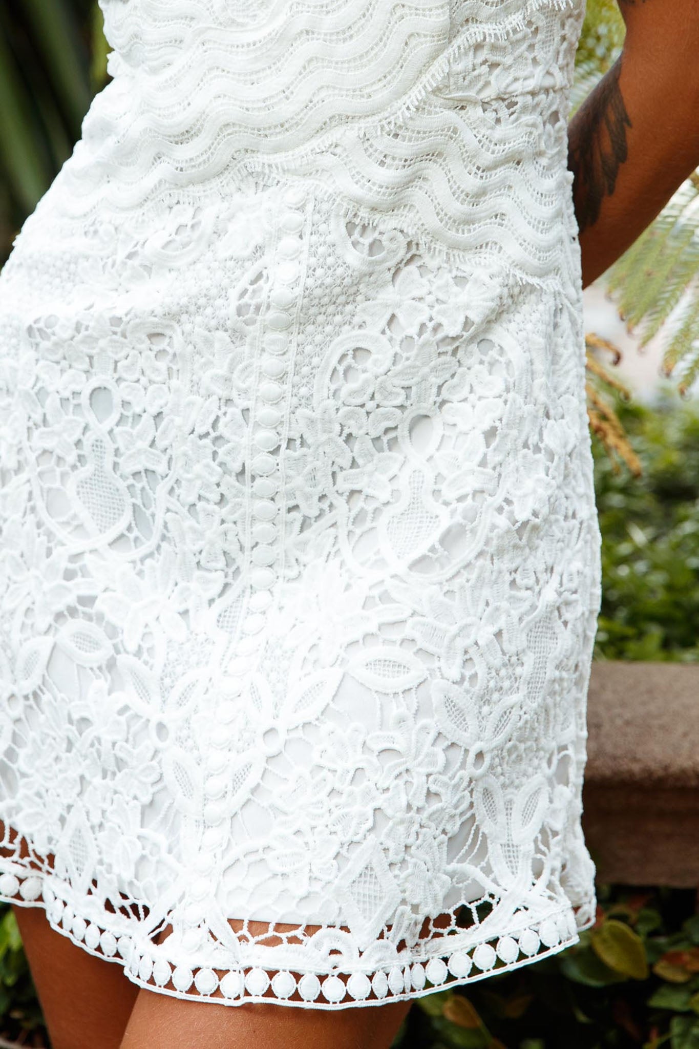 Shop the Zahara Lace Overlay Thin Strap Mini Dress White