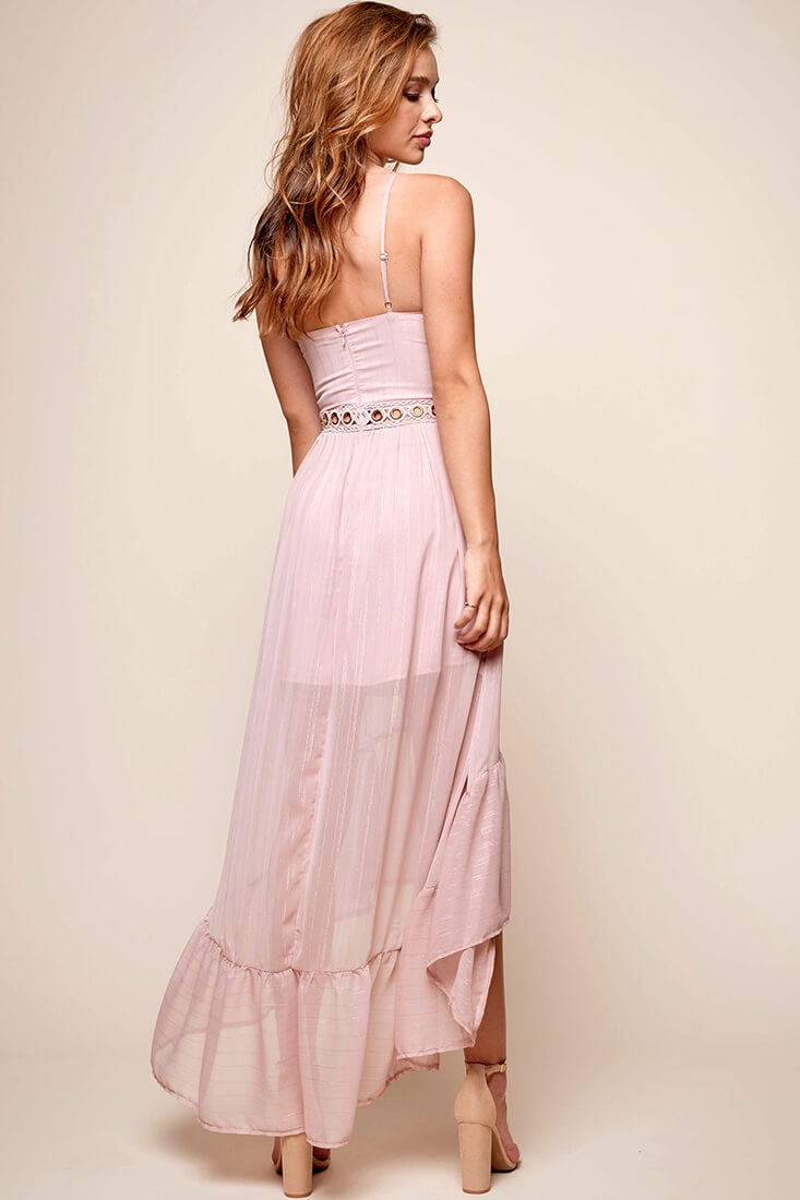 Riviera High-Low Hem Dress Blush by Selfie Leslie