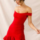 Brigitte Off-Shoulder Mini Dress Red