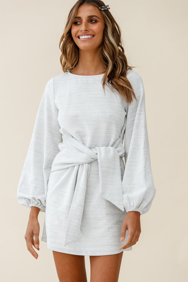 grey knot dress Emma Knot Dress In Grey (ML LEFT) main image 1