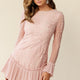 Dreamy Long Sleeve Mini Dress Blush