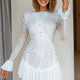 Dreamy Long Sleeve Mini Dress White