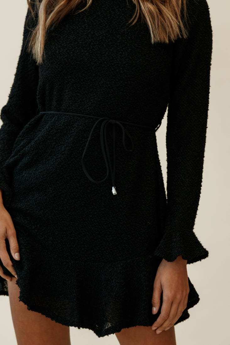 Montville Long Sleeve Knit Dress Black by Selfie Leslie