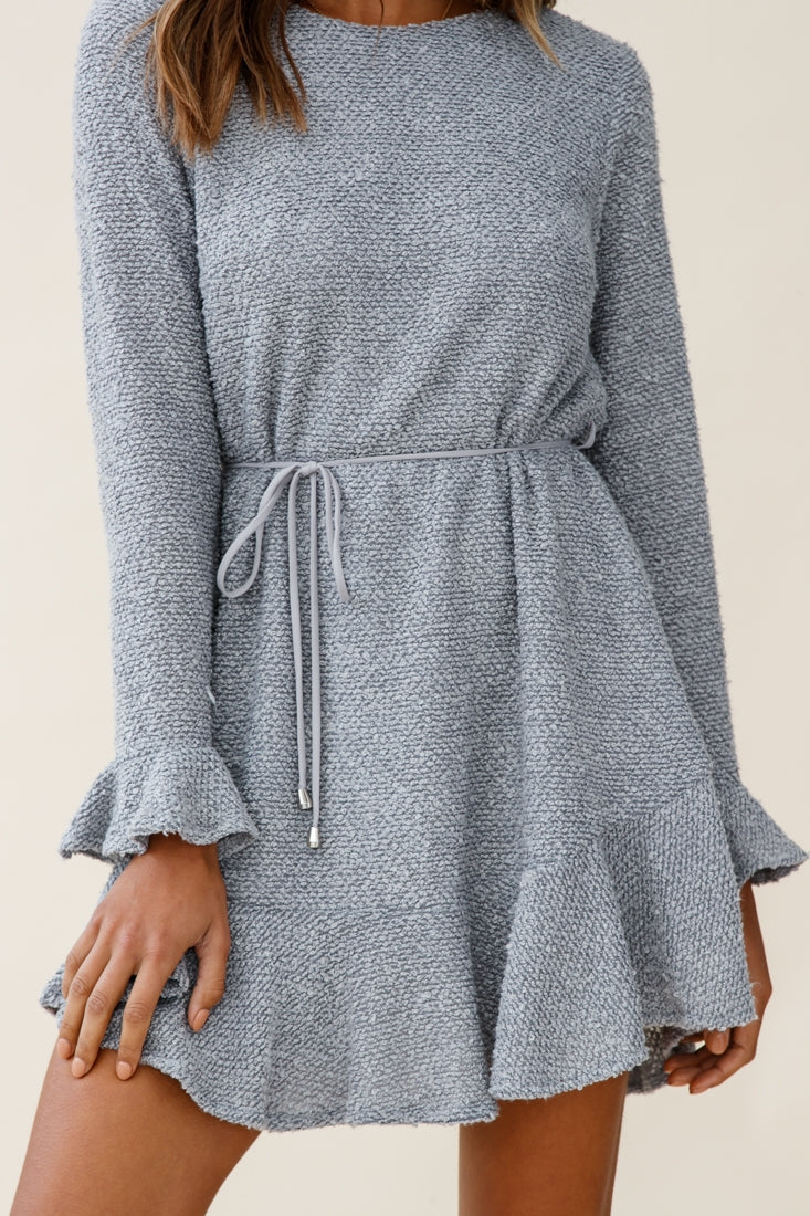 Montville Long Sleeve Knit Dress Grey by Selfie Leslie