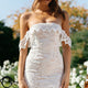 Faithful Off-Shoulder Floral Lace Mini Dress White