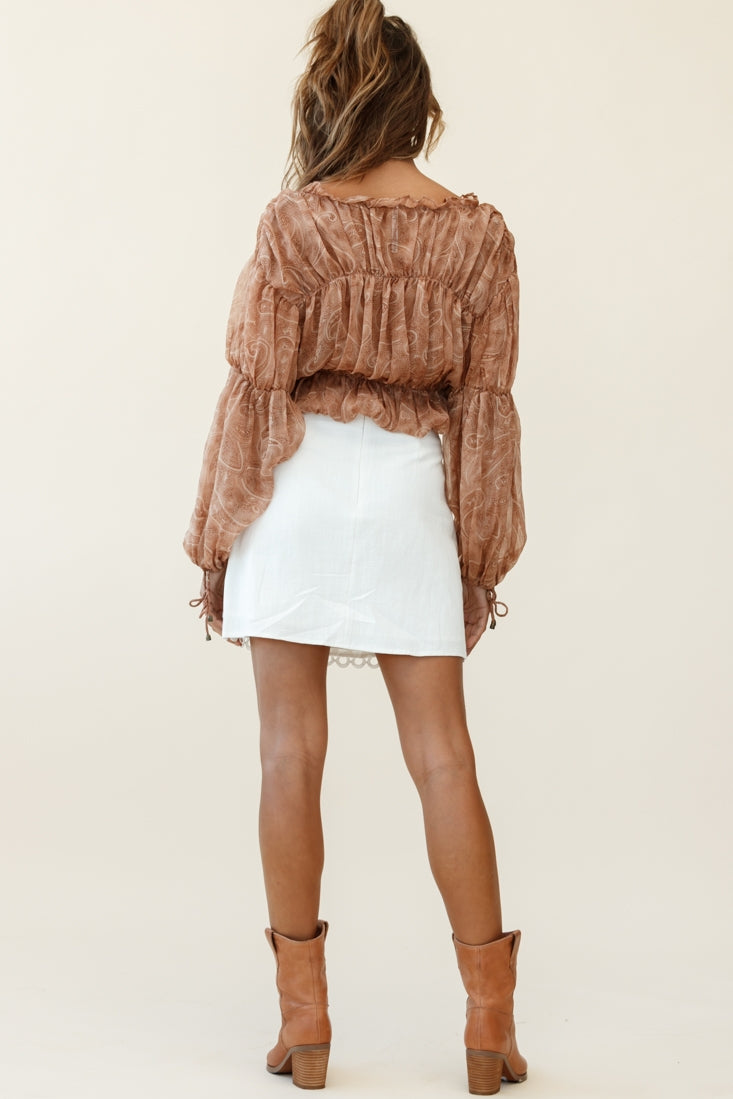 Dinah Crochet Overlay Skirt Khaki Green