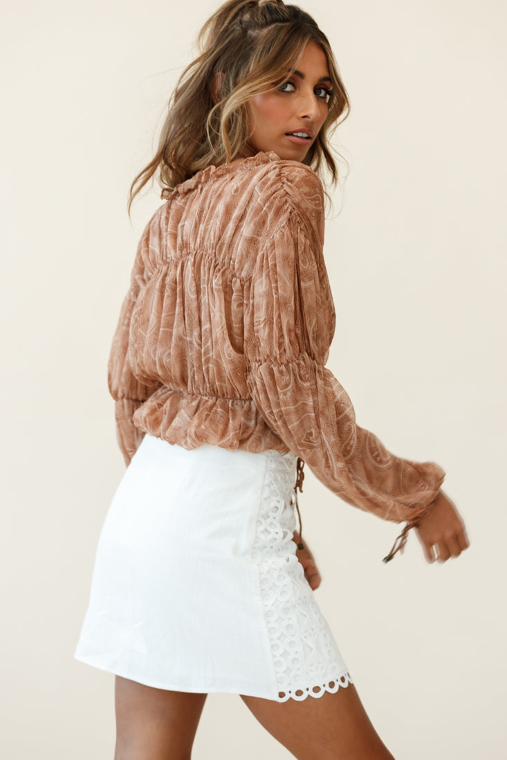 Dinah Crochet Overlay Skirt White by Selfie Leslie