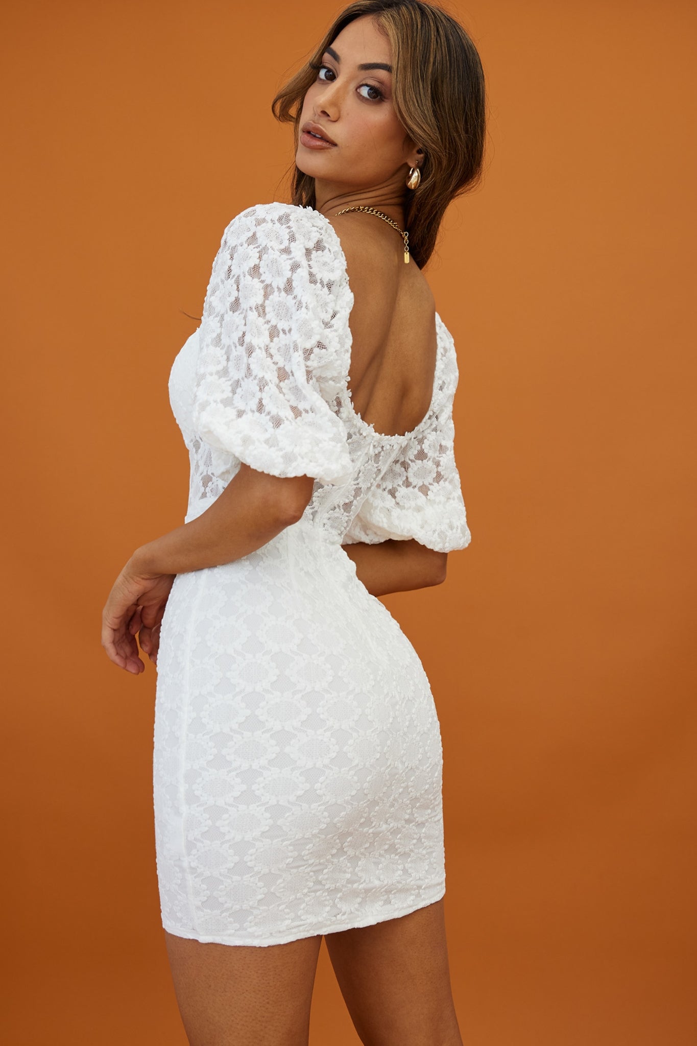 puff sleeve bodycon dress Puff Sleeve V-neck Bodycon Dress Aisize