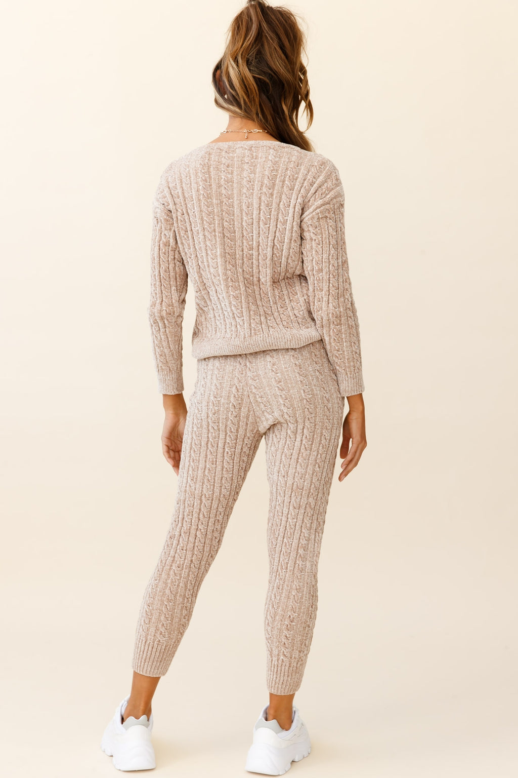 Kansas Cable Knit Fitted Pants Brown by Selfie Leslie
